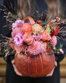 Aranjament floral in dovleac Apus de Soare