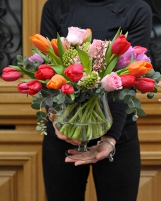 Flower arrangement in a bowl Spring Rapsody