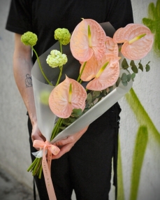 Bouquet with anthurium Delicate serenade 