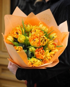 Bouquet with tulips  Autumn nostalgia