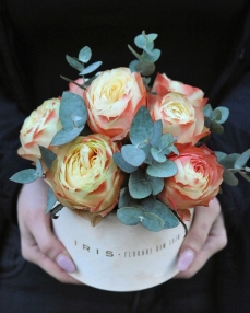 Flower box with 7 roses
