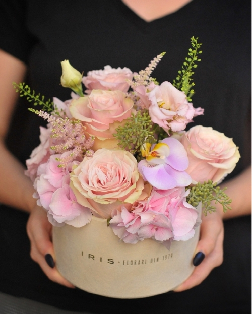 Aranjament floral Cutia cu Bucurie