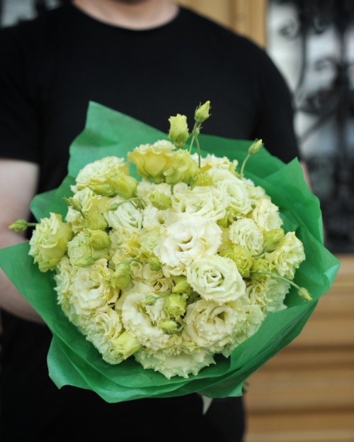 Buchet 15 lisianthus alb