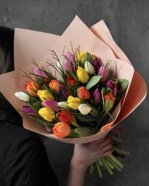 Buchet 31 lalele multicolore